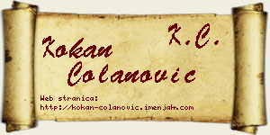 Kokan Čolanović vizit kartica